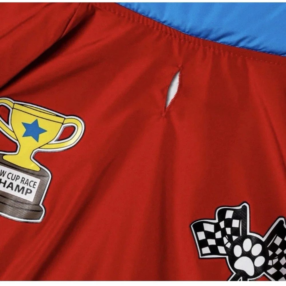 Hyde and EEK Pet Race Car Driver Dog Costume Jumpsuit Red Blue Medium NEW